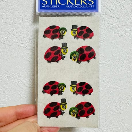 てんとう虫 シール ザラザラ パッケージ入り LADYBUG STICKER