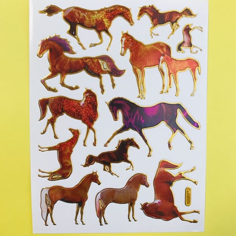 馬 ③ キラキラ シール HORSE STICKER