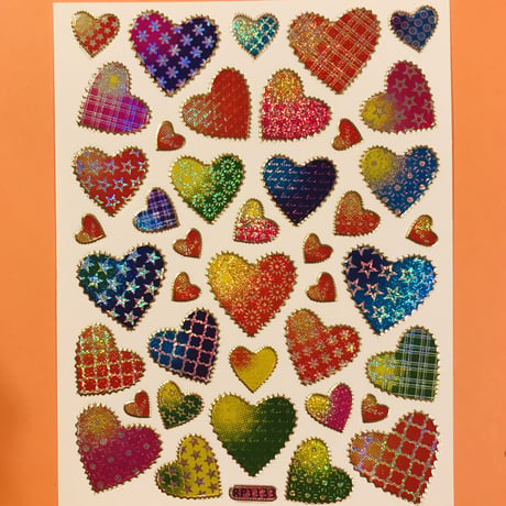 ハート 模様 ⑦ キラキラ シール HEART PATTERN STICKER