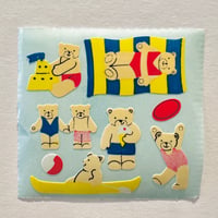海水浴をしているクマたち シール BEACH BEAR STICKER