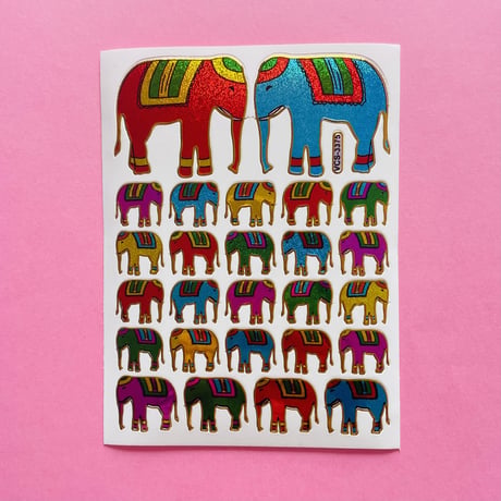 ゾウ 象 ④ キラキラ シール ELEPHANT STICKER