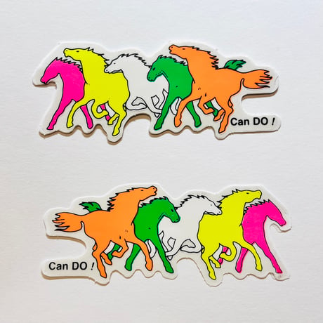 走る馬 ③ 蛍光 シール RUNNING HORSE STICKER