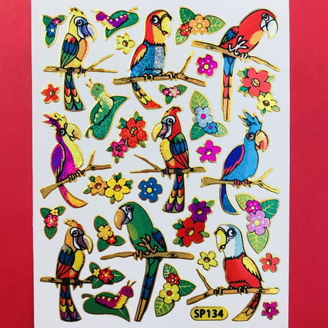 オウム キラキラ シール PARROT  STICKER