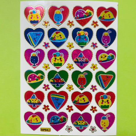 ハート イラスト ⑽ キラキラ  シール HEART ILLUSTRATION STICKER