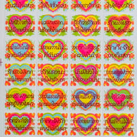 タイ語 ハート カラフル シール THAI HEART COLORFUL STICKER