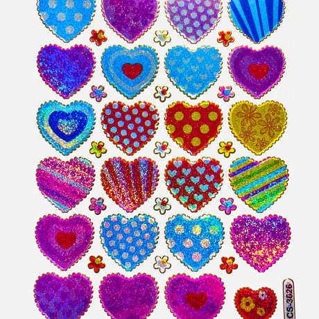 ハート 模様 (17) キラキラ シール HEART STICKER