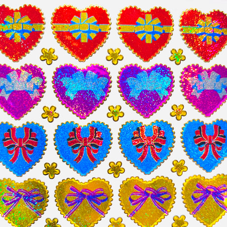 ハートリボン キラキラ シール HEART RIBBON STICKER