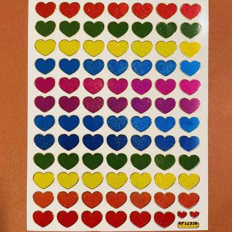ハート カラフル ⑦ キラキラ シール COLORFUL HEART STICKER