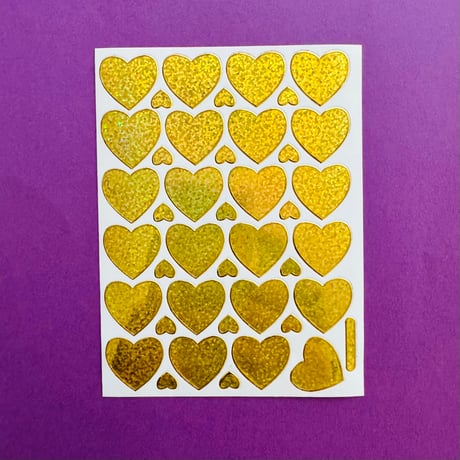 ハート ゴールド① キラキラ シール GOLD HEART STICKER