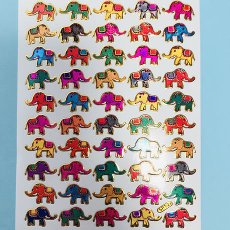 ゾウ 象 キラキラ シール ELEPHANT STICKER