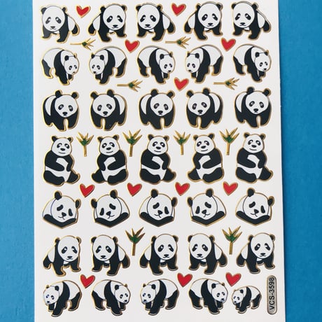 パンダ ③ キラキラ シール PANDA STICKER