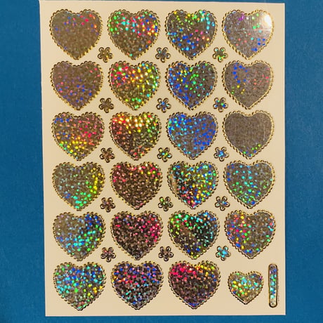ハート シルバー キラキラ シール SILVER HEART STICKER