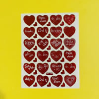 ハート タイ語 赤 ⑤  シール  THAI RED HEART STICKER