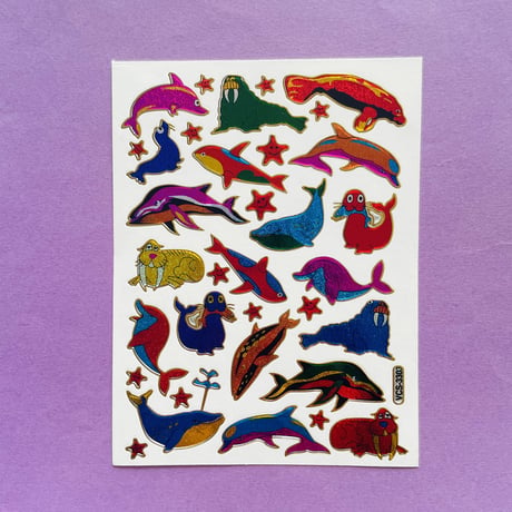 海の生き物 ⑨ キラキラ シール SEA ANIMAL STICKER