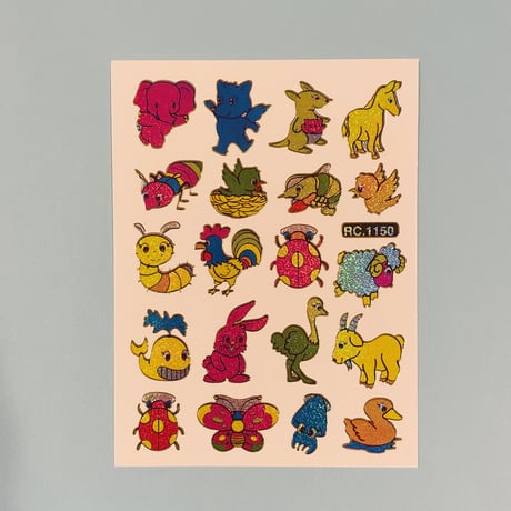カラフル 動物 ③ キラキラ シール COLORFUL ANIMAL STICKER