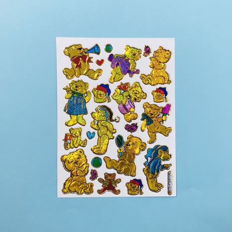 金色のクマ キラキラ シール  GOLD COLOR BEAR STICKER
