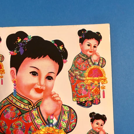 中国の女の子 シール 大