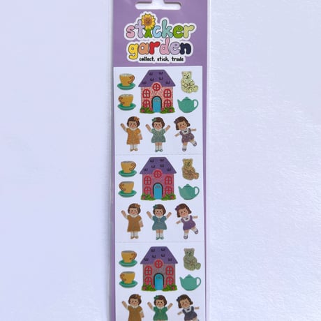 Sticker Garden★ 女の子 お家 ティーカップ くま