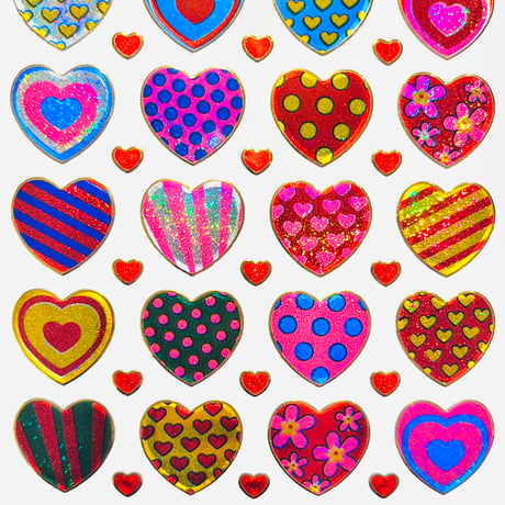 ハート 模様 (15) キラキラ シール HEART STICKER