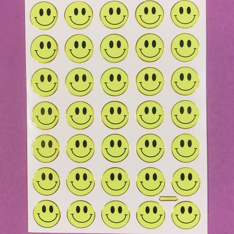 スマイル 黄色 蛍光 ② シール SMILE STICKER NEON YELLOW
