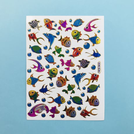 魚 ③ キラキラ シール FISH STICKER
