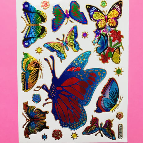蝶々 ⑦ キラキラ シール BUTTERFLY STICKER
