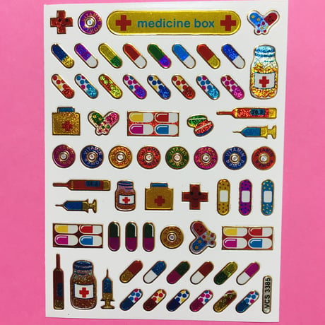 薬 キラキラ シール MEDICINE STICKER