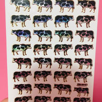 牛 キラキラ シール  COW STICKER
