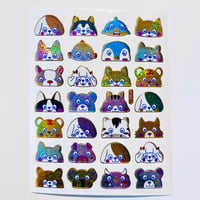 動物の顔 大 ② キラキラ シール ANIMAL FACE STICKER