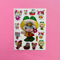 帽子を被った女の子 キラキラ シール GIRL STICKER