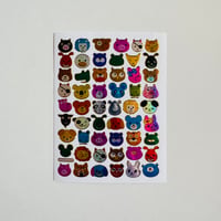 動物の顔 小 キラキラ シール ANIMAL FACE STICKER
