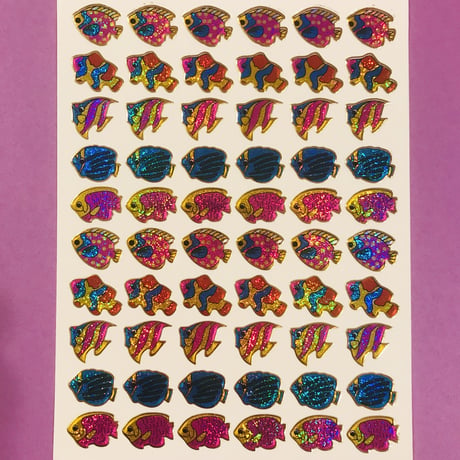 魚 ④ キラキラ シール FISH STICKER