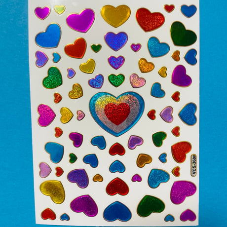ハート カラフル ⑨ キラキラ シール COLORFUL HEART STICKER