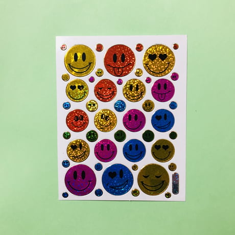 スマイル カラフル キラキラ シール SMILE STICKER COLORFUL
