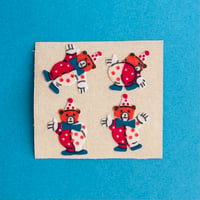 ピエロになったクマ シール ザラザラ BEAR CLOWN STICKER