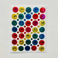 スマイル カラフル（いろんな顔） ⑥ キラキラ シール COLORFUL SMILE STICKER