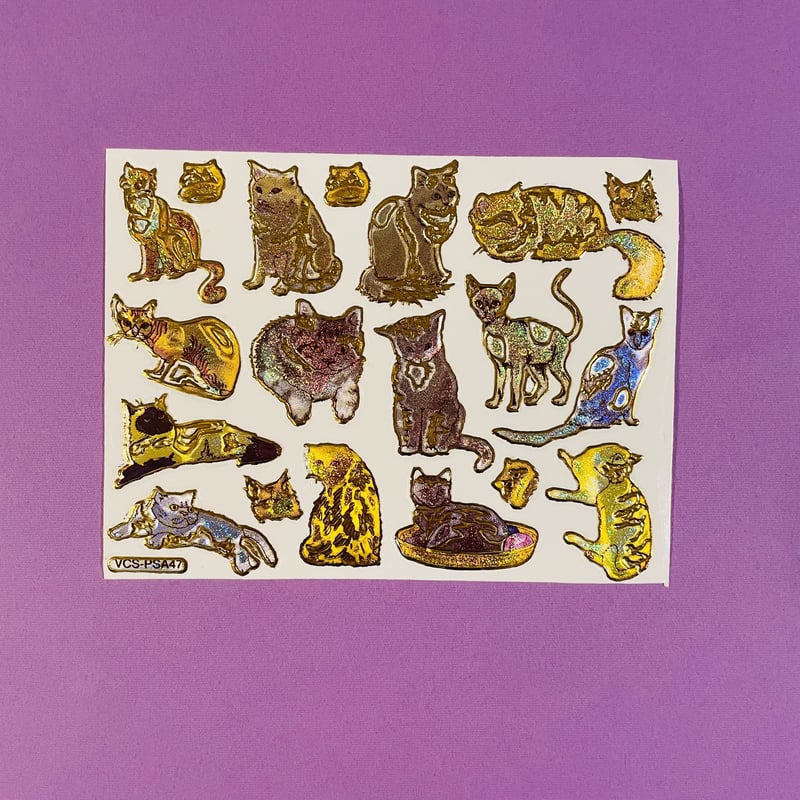 ねこ 猫 ③ キラキラ シール CAT STICKER | RIRI MARKET(リーリマ