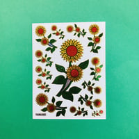 ひまわり ② キラキラ シール SUNFLOWER STICKER