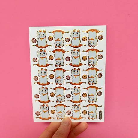 招き猫 キラキラ  LUCKY CAT  STICKER