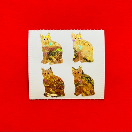 猫 ゴールド プリズム シール CAT GOLD PRISM STICKER