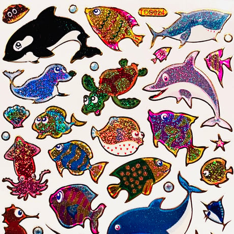 海の生き物 (11) キラキラ シール SEA ANIMAL STICKER