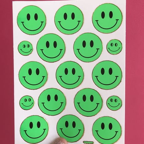 スマイル 緑 シール  SMILE STICKER GREEN