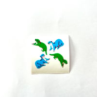 カワウソ(青と緑) シール ザラザラ OTTER STICKER