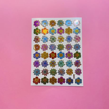 ミニフラワー ③ キラキラ シール MINI FLOWER STICKER