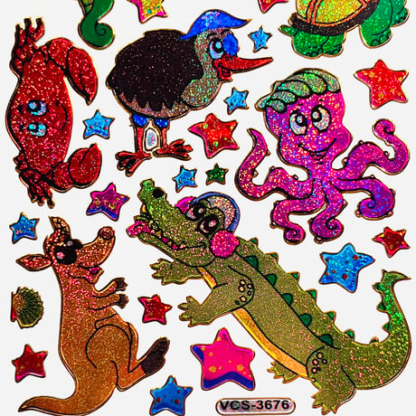 動物 (13) キラキラ シール ANIMAL  STICKER
