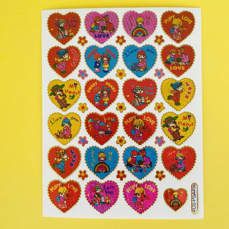 ハート イラスト ③ キラキラ  シール HEART ILLUSTRATION STICKER