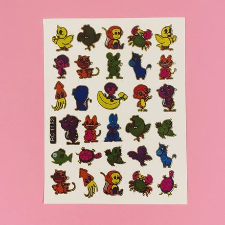 カラフル 動物 ⑤ キラキラ シール COLORFUL ANIMAL STICKER