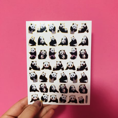 パンダ ② キラキラ シール PANDA STICKER