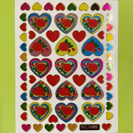ハートの中に薔薇 ② シール ROSE INSIDE HEART STICKER