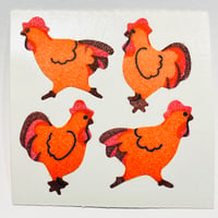 Great 7 シール オレンジのニワトリ ザラザラ CHICKEN STICKER